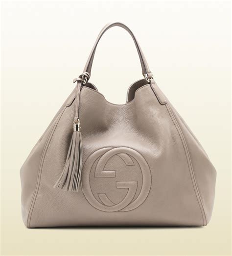 gucci leather shoulder bag grey